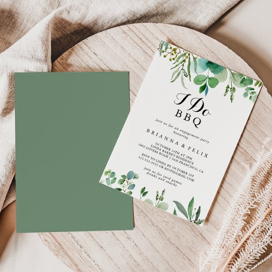 Invitation Eucalyptus Foliing I Do BBQ Engagement Party