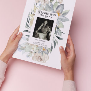 Invitation Eucalyptus Frame Memorial Ordre du service Program