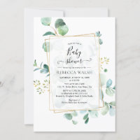Eucalyptus géométrique Baby shower neutre
