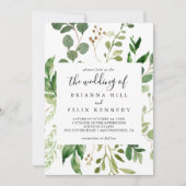 Invitation Eucalyptus géométrique Brown Floral Le Mariage de (Devant)