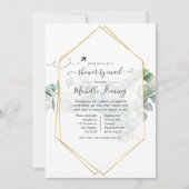 Invitation Eucalyptus géométrique Fête des mariées par courri (Devant)