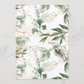 Invitation Eucalyptus Géométrique Or Elégante mousse verte (Dos)