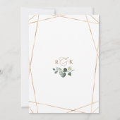 Invitation Eucalyptus Géométrique Or Fête des mariées verte (Dos)