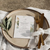 Invitation Eucalyptus Glow Gold Green Menu