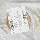 Invitation Eucalyptus Glow Gold Green Menu 2