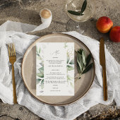 Invitation Eucalyptus Glow Gold Green Menu 2