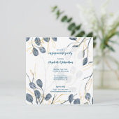 Invitation Eucalyptus Gold Aquarelle Jardin (Debout devant)