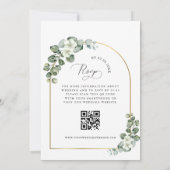 Invitation Eucalyptus Gold Arch QR Code tout en un Mariage (Dos)