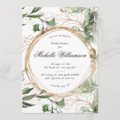 Invitation Eucalyptus Gold Boho Cercles Pampas Fête des marié (Devant)