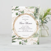 Invitation Eucalyptus Gold Boho Cercles Pampas Fête des marié (Debout devant)