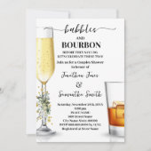 Invitation Eucalyptus Gold Bubbles & Bourbon Couples Douche (Devant)