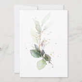 Invitation Eucalyptus Gold Calligraphy Fête des mariées (Dos)