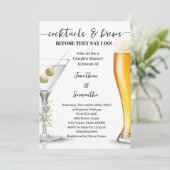 Invitation Eucalyptus Gold Cocktails & Brews Couples Douche (Debout devant)