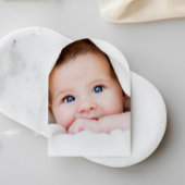 Invitation Eucalyptus Gold Cross Photo Arch Baptême