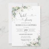 Invitation Eucalyptus Gold Floral (Devant)