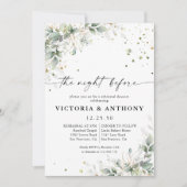 Invitation Eucalyptus Gold Floral La Nuit Avant L'Invitation (Devant)