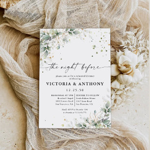 Invitation Eucalyptus Gold Floral La Nuit Avant L'Invitation