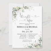 Invitation Eucalyptus Gold Floral La Nuit Avant L'Invitation (Devant)