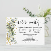 Invitation Eucalyptus Gold Let's Party Fiançailles (Debout devant)