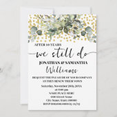 Invitation Eucalyptus Gold Nous Faisons Encore L'Anniversaire (Devant)