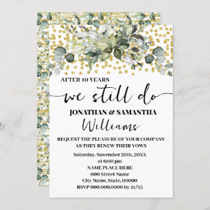 Invitation Eucalyptus Gold Nous Faisons Encore L'Anniversaire