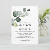 Invitation Eucalyptus Gold Splatter Mariage de verdure (Debout devant)