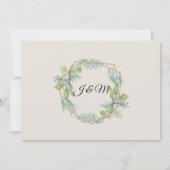 Invitation Eucalyptus Gold, Vert n Blanc Mariage de feuillage (Dos)