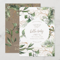 Eucalyptus Golden Boho Baby shower moderne en fleu