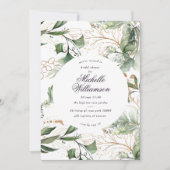 Invitation Eucalyptus Golden Boho Fête des mariées Pampas mod (Devant)