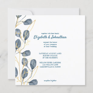 Invitation Eucalyptus Golden Garden Floral Mariage