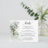 Invitation Eucalyptus Green Détails du Mariage Insérer une ca (Debout devant)