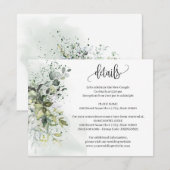 Invitation Eucalyptus Green Détails du Mariage Insérer une ca (Devant / Derrière)
