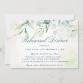 Invitation Eucalyptus Green Dîner De Répétition Élégant (Devant)