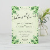 Invitation Eucalyptus Green Dîner Rustique de répétition (Debout devant)