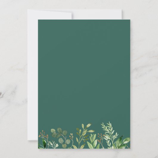 Invitation Eucalyptus Green Feuille Bordure Cadre chic Mariag (Dos)