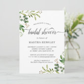 Invitation Eucalyptus Green Feuilles Nature Look Fête de l'ma (Debout devant)