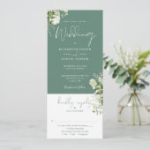 Invitation Eucalyptus Green Floral All In One Wedding (Debout devant)