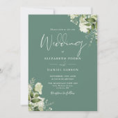 Invitation Eucalyptus Green Floral Mariage (Devant)