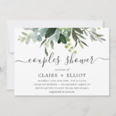 Invitation Eucalyptus Green Foliage Couples Douche (Devant)