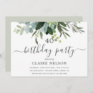 Invitation Eucalyptus Green Folithday Party