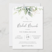 Invitation Eucalyptus Green Gold Feuille Bridal Brunch (Devant)