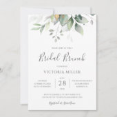 Invitation Eucalyptus Green Gold Feuille Bridal Brunch (Devant)