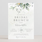 Invitation Eucalyptus Green Gold Feuille Bridal Brunch