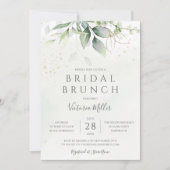 Invitation Eucalyptus Green Gold Feuille Bridal Brunch (Devant)