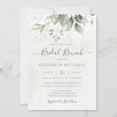 Invitation Eucalyptus Green Gold Feuille Bridal Brunch (Devant)
