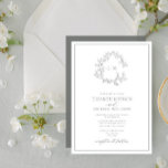 Invitation Eucalyptus Green Leafer Crest Monogram Mariage<br><div class="desc">Nous aimons cette faire-part de mariage verte à la mode et moderne à l'eucalyptus ! Simple, élégant et oh-so-joli, il présente une couronne feuilletée dessinée à la main encerclant un monogramme mariage moderne. Il est personnalisé en typographie élégante, et accentué par la calligraphie lettrée à la main. Enfin, il est...</div>