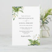Invitation Eucalyptus Green Mariage photo élégant (Debout devant)