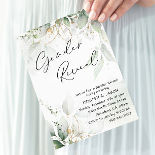 Invitation Eucalyptus Green Party de révélation de genre