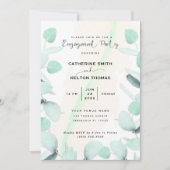 Invitation Eucalyptus Green Party d'engagement simple (Devant)