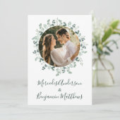 Invitation Eucalyptus Green Photo Mariage botanique (Debout devant)